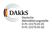 Durch die DAkkS nach DIN EN ISO/IEC 17025 akkreditiertes Prflaboratorium. Die Akkreditierung gilt fr die in der Urkunde aufgefhrten Prfverfahren.